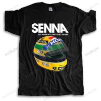 ชายฤดูร้อนเสื้อยืด Ayrton Senna Helmet Tee Tops เสื้อผ้ารถแข่ง1 Man ลูกเรือคอสั้นแขนเสื้อ T เสื้อยอดนิยม man ขนาดใหญ่