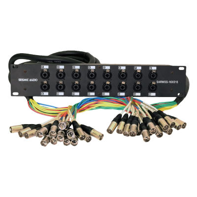 Seismic Audio Rack Mount 16 Channel TRS Combo Splitter Snake Cable-5 and 15 XLR Trunks (SARMSS-16x515) 5 Foot x 15 Foot - 16 Channel