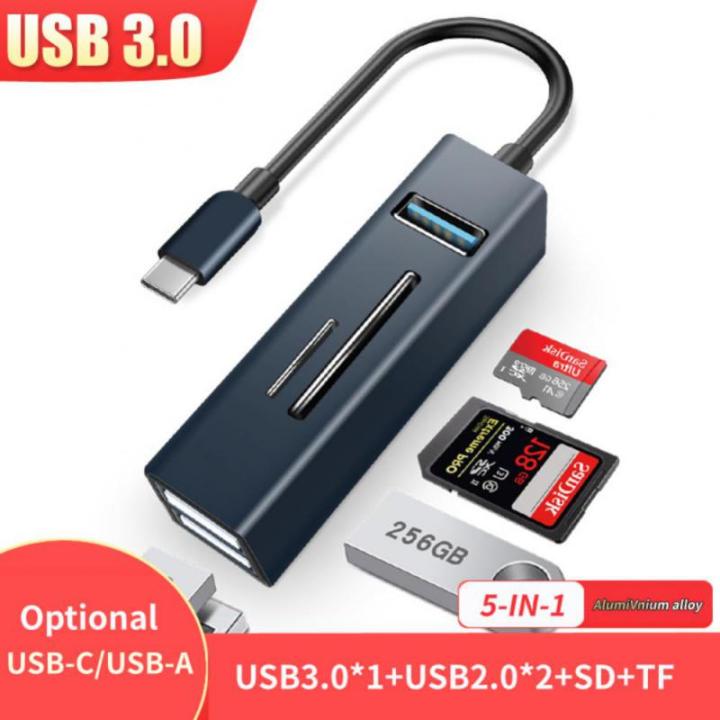 ryra-5-in-1-type-c-hub-aluminum-alloy-usb-3-0-splitter-mini-usb-docking-station-sd-sdhc-micro-sd-tf-card-reader-docking-stations-usb-hubs