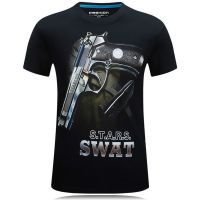T SHIRT -  （ALL IN STOCK）  Mens short sleeved round neck T-shirt,  large size AK 47 pistol print shirt, punk, new for summer 2023   (FREE NICK NAME LOGO)