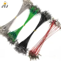 【LZ】✑▧▧  20pcs 15CM-50CM Anti Bite Steel Fishing Line Steel Wire With Swivel Fishing Accessory Core Leash Fishing Wire