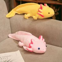 Cartoon Colorful Newt Plush Toy Stuffed Cute Axolotl Salamander Fuzzy Plush Fish Appeasing Long Pillow Cushion Kids Girl Gift