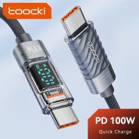 ♘ LJ7.22 Toocki 100W สายเคเบิล Type C เป็น Type C PD 3.0 QC 4.0 ชาร์จเร็ว USB C เป็น USB C สําหรับ Xiaomi Samsung Type C สายเคเบิล