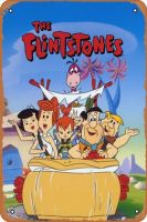 โปสเตอร์โลหะป้ายติดผนังดีบุก Flintstones โปสเตอร์ที่มีชื่อเสียงโปสเตอร์ภาพยนตร์ย้อนยุคทีวีของขวัญคาราโอเกะมนุษย์ถ้ำตกแต่งบาร์คาเฟ่ Signs8โลหะการตกแต่งศิลปะวินเทจ "X12"