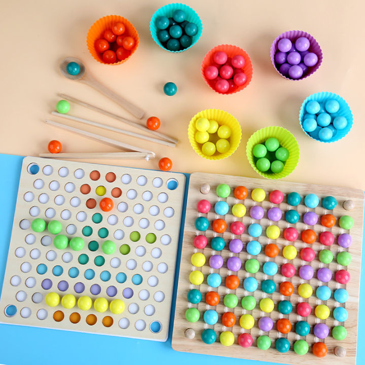 diy-elimination-bead-clip-bead-fine-motor-training-board-game-wooden-montessori-color-classification-stacked-educational-toys