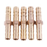 5 pcs Gold Tone Brass Straight Hose Connector Joiner