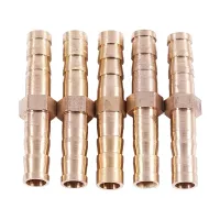 5 pcs Gold Tone Brass Straight Hose Connector Joiner