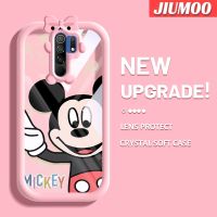 เคส JIUMOO สำหรับ Xiaomi MI Redmi 9 Prime Poco M2การ์ตูนมิกกี้ซิลิโคนนิ่มที่สร้างสรรค์เคสโทรศัพท์แบบใสสีสันสดใสน่ารักมอนสเตอร์น้อยเลนส์กล้องถ่ายรูปเคสกันกระแทกฝาครอบโปร่งใสกันกระแทก