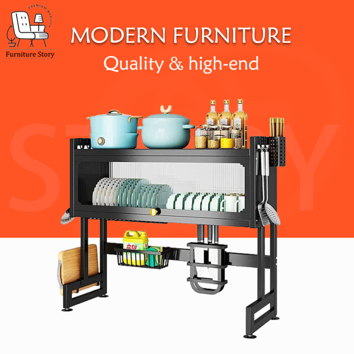 Multifunction Dish Rack Rack OverTheSink Drainer With Cover