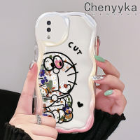 Chenyyka เคส A10 M11 A11ลายกาแล็กซีของปลอกสำหรับ Samsung เคสซิลิโคนเคสโทรศัพท์โปร่งใสลายโดราเอมอนดอกไม้สวยป้องกันการตกขอบสีสันสดใสเนื้อครีมเคสนิ่มเคสป้องกันเคสใส