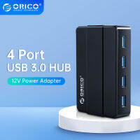 ORICO 4พอร์ต USB 3.0 HUB 5 Gbps Super Speed Portable USB Splitter พร้อมอะแดปเตอร์ไฟ12V สำหรับอุปกรณ์เสริมเดสก์ท็อปแล็ปท็อป