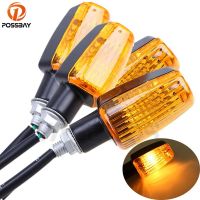 POSSBAY 4Pcs Universal Motorcycle Turn Signal Lights Blinker Bulb Amber Flasher Light for Honda Kawasaki Suzuki Yamaha Lamp