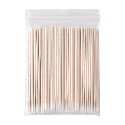 【jw】┇┋  60/100 Pcs Disposable Ultra-small Cotton Swab Lint Wood Makeup Brushes Extension Glue Removing Tools