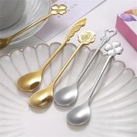 ชากวนช้อนสแตนเลสช้อนกาแฟรังนกน้ำผึ้งช้อนกุหลาบหัวใจช้อนดื่ม Flatware อุปกรณ์ครัว