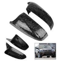 Forged Carbon Fiber Car Rearview Mirror Cover Wing Side Mirror Cap Accessory Forged Pattern for BMW X5 X6 E71 E70 2008-2013