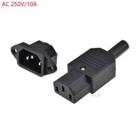 ﹉ 10A US AC250V 10A 3pin IEC C13 Power Supply plug socket Adapter male plug female jack Rewirable cable wire connector