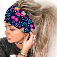 ☊☽✇ ผู้หญิงHeadbandsพิมพ์BohoยืดTurbanอุปกรณ์เสริมผมHeadpieceขายร้อน 1PC Headwear Runผ้าพันแผลผมกว้างHeadwrap