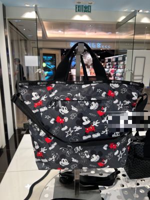 Lesportsac 2023 แบรนด์ร่วมใหม่ใหม่กระเป๋าถือกระเป๋าสะพายข้างกระเป๋าออกกำลังกายกระเป๋าโท้ท4360