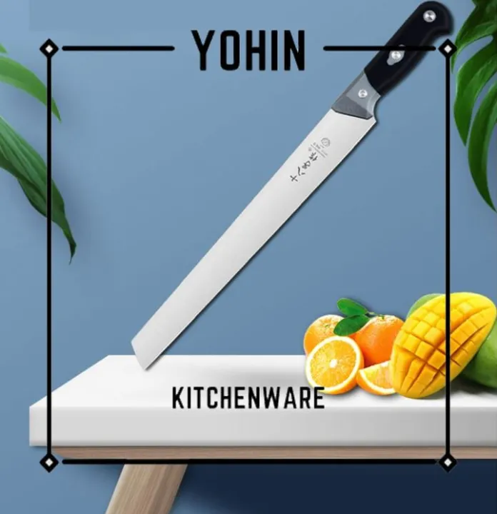 Shibazi 15 inch Stainless Steel Watermelon Knife with Rubber Handle