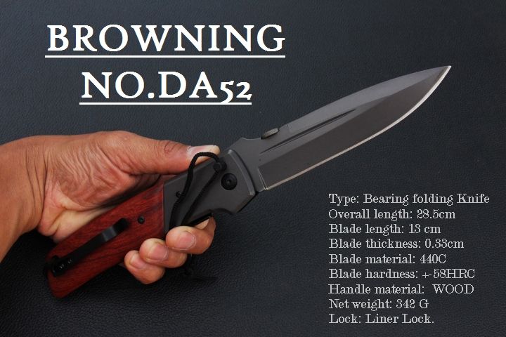 มีดพับด้ามไม้-browning-da52-stainless-steel-มีด-เกรดดี-จากค่ายเขากวาง