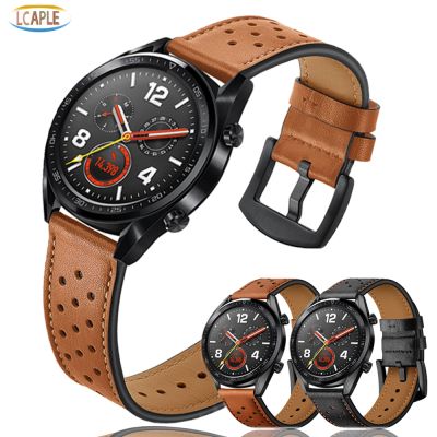 [ร้อน] สายนาฬิกา22มม. สำหรับ Samsung Galaxy Watch 3 46มม. Correa Gear S3 Amazfit Pace/Gtr 47Mm สร้อยข้อมือหนังแท้นาฬิกา Huawei GT 2สาย