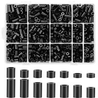 1Set Nylon Round Spacer Aluminum Round Spacer Black for M3 M4 Screws, for Electrical Screws Switch and Receptacle