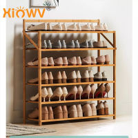 XINWVShelf Shoe rack ชั้นวางรองเท้าไม้ 5ชั้น 6 ชั้น ชั้นวางของ ชั้นวางรองเท้าไม้หลายชั้นสไตล์เรียบง่าย ชั้นวางรองเท้ากันฝุ่น พับเก็บได้ ทนทาน