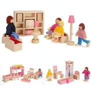 Miniature Wooden Dollhouse Furniture House Play Toys Bedroom Living Room