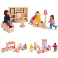 Miniature Wooden Dollhouse Furniture House Play Toys Bedroom Living Room Dining Room Dolls Accessories Toys For Children Kids