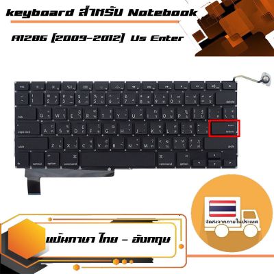 Keyboard สำหรับรุ่น A1286 (2009-2012) US Enter, แป้นภาษาไทย