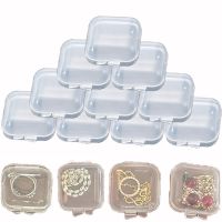 5/10/20Pcs Transparent Small Boxes for Jewelry Ring Earring Earplug Storage Boxes Jewelry Square Plastic Container Earring Case