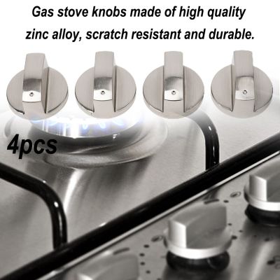 Holiday discounts Electronic Cooktops Cooking Appliances Gas Stove Knobs Switch Accessories Parts Silver Universal Zinc Alloy 4Pcs