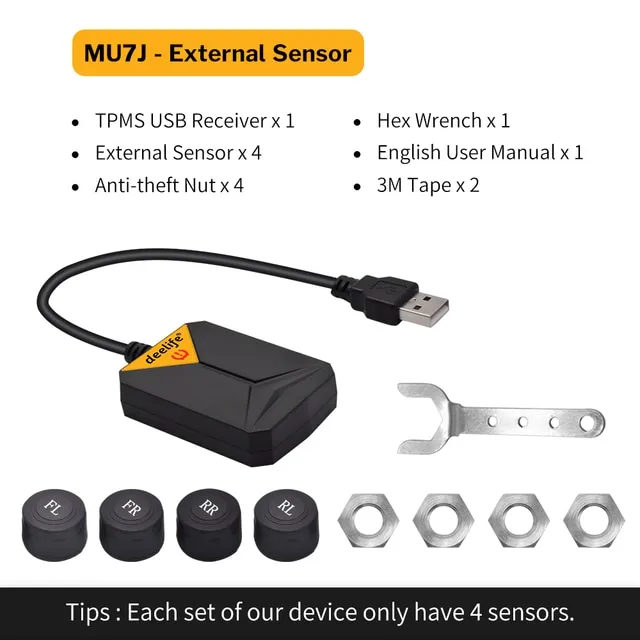 1 Deelife TPMS Tire Pressure Monitoring System Spare Tyre Internal ...