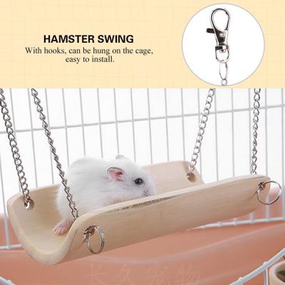 DeeTee Small Animals Hamster Wood Swing Pet Funny Hanging Toy Cage Toys