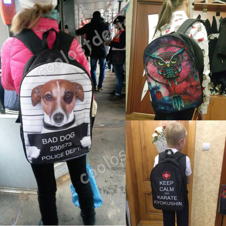 ปรับแต่งภาพโลโก้ชื่อกระเป๋าเป้สะพายหลังสำหรับวัยรุ่นหญิงเด็กโรงเรียนกระเป๋า-punk-daypack-ผู้ชายผู้หญิง-rucksack-เด็ก-bagpack