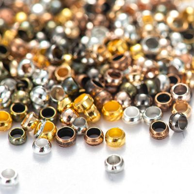 500pcs/lot Gold Silver Copper Ball Crimp End Beads Dia 1.5-4mm Stopper Spacer Beads For DIY Jewelry Making Supplies Accessories
