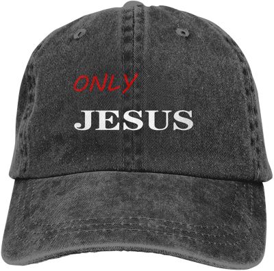 Only Jesus Praying Sports Denim Cap Adjustable Unisex Plain Baseball Cowboy Snapback Hat