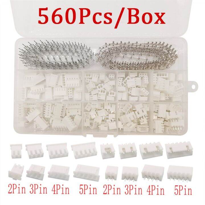 560pcs/box Xh2.54mm 2/3/4/5pin Jst Xh Male/female Plug Housing Pin ...