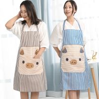 【jw】✸☍ Korean Version of The Fashion Cartoon Piggy Apron Anti-fouling Hanging Neck Sleeveless