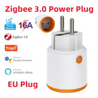 Jiuch Tuya ZigBee 3.0เต้าเสียบปลั๊กอัจฉริยะเต้าเสียบ EU16A ควบคุมที่จับเวลาแบบไร้สายระยะไกลใช้ได้กับ Alexa Google Home Assistant Tuya ZigBee Hub จำเป็น