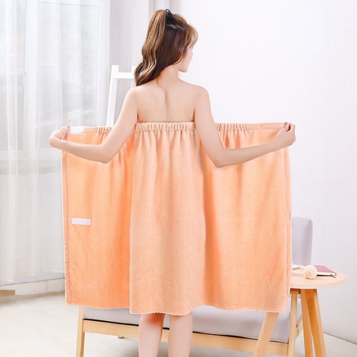 women-coral-velvet-bath-towel-soft-absorbent-quick-drying-wearable-spa-sauna-towel-tube-top-nightdress-dress-bathroom-accessory