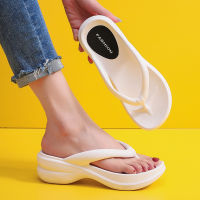 【CW】Thick Sole Non-Slip Women Beach Flip Flops White Clip Toe Wedges Sandals Woman Summer 2022 EVA Chunky Platform Outdoor Slippers