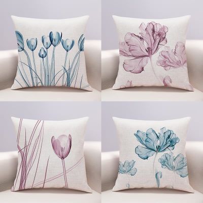 【SALES】 Modern Simple Small Fresh Pillow Living Room Sofa Beautiful Plant Bedroom Bedside Cushion Cover Model Bay Window