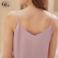 G&amp;G Nightwear รุ่น EN5P33 เสื้อสายเดี่ยว (Tank top) คอวี ผ้าซาติน สีชมพูอ่อน (LP)