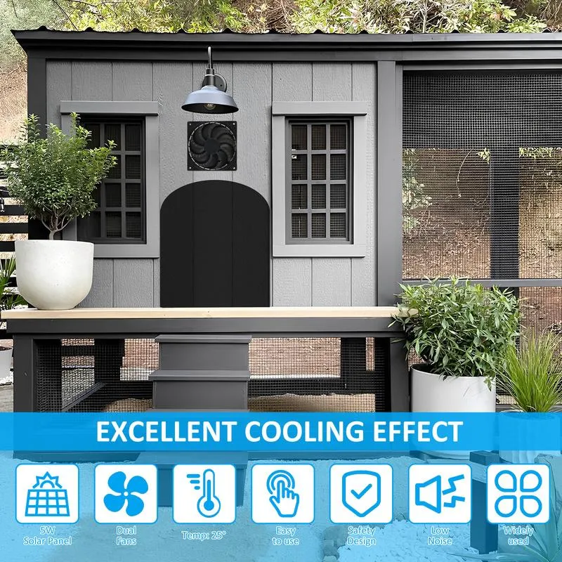Solar Exhaust Fan Kit for Sheds Chicken Coops Solar Powered Exhaust Fan for  Greenhouse Pet Houses Solar Powered Exhaust Fan Waterproof Solar Exhaust Fan  Kit Energy Saving Solar Panel Exhaust Fan Solar