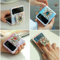 เคสแข็ง ลายหินอ่อน และซ็อกเก็ตไอศกรีม สีชมพู สีส้ม สําหรับ galaxy z flip 3 4 5 flip4 flip5