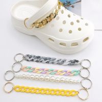 1Pc New Pearl Shoe Chain Shoe Charms Croc Accessories Resin DIY Shoe Decoration Sneakers For Women Girls Shoe Buckle Gifts 2023