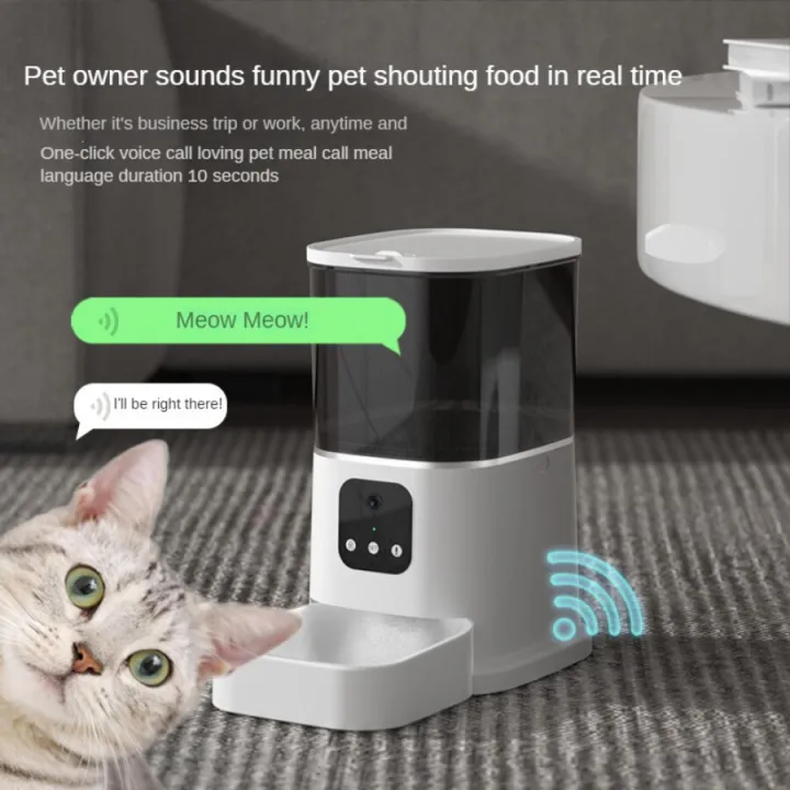 กล้องเครื่องให้อาหารสัตว์เลี้ยงอัจฉริยะสำหรับสุนัขแมว-wifi-tuya-จับเวลา-smarts-แอปรีโมทคอนโทรลไมโครชิปเสียงอัตโนมัติให้อาหารสัตว์เลี้ยง