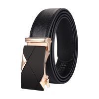 hyfvbujh✷  Mens belt with buckle and automatic buckle mens cowhide versatile for young people busines