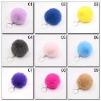 Cute Trinket Pompoms Keychain Faux Rabbit Fur Fluffy Key Chains Keyrings Key Holder Trendy Pendant Jewelry Bag Accessories Gift